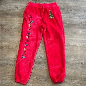 No boundaries Festive Red Pants Christmas’s lights tree S (4-6)